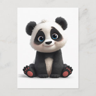 Sitzende Panda-Bär-Cartoon-Illustrationskunst Feiertagspostkarte
