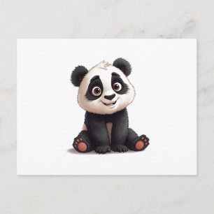 Sitzende Panda-Bär-Cartoon-Illustrationskunst Feiertagspostkarte