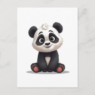 Sitzende Panda-Bär-Cartoon-Illustrationskunst Feiertagspostkarte