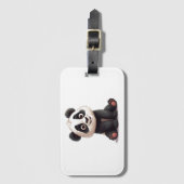 Sitzende Panda-Bär-Cartoon-Illustrationskunst Gepäckanhänger (Vorderseite Vertikal)