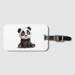 Sitzende Panda-Bär-Cartoon-Illustrationskunst Gepäckanhänger