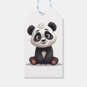 Sitzende Panda-Bär-Cartoon-Illustrationskunst Geschenkanhänger