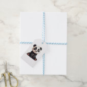 Sitzende Panda-Bär-Cartoon-Illustrationskunst Geschenkanhänger (Mit Garn)
