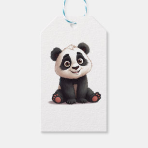 Sitzende Panda-Bär-Cartoon-Illustrationskunst Geschenkanhänger