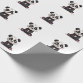 Sitzende Panda-Bär-Cartoon-Illustrationskunst Geschenkpapier (Ecke)