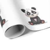 Sitzende Panda-Bär-Cartoon-Illustrationskunst Geschenkpapier (Rolleneckpunkt)