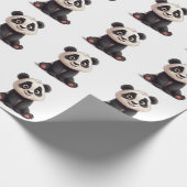 Sitzende Panda-Bär-Cartoon-Illustrationskunst Geschenkpapier (Ecke)