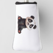Sitzende Panda-Bär-Cartoon-Illustrationskunst Golf Headcover (Rotieren 90)