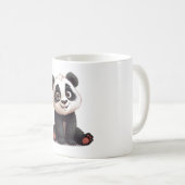 Sitzende Panda-Bär-Cartoon-Illustrationskunst Kaffeetasse (VorderseiteRechts)