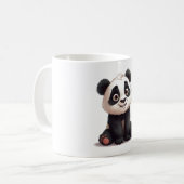 Sitzende Panda-Bär-Cartoon-Illustrationskunst Kaffeetasse (Vorderseite Links)