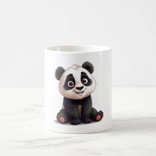 Sitzende Panda-Bär-Cartoon-Illustrationskunst Kaffeetasse (Mittel)