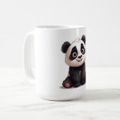 Sitzende Panda-Bär-Cartoon-Illustrationskunst Kaffeetasse (Vorderseite Links)