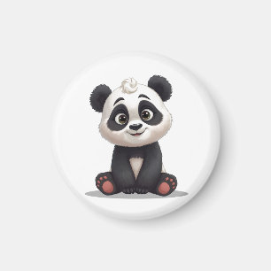 Sitzende Panda-Bär-Cartoon-Illustrationskunst Magnet