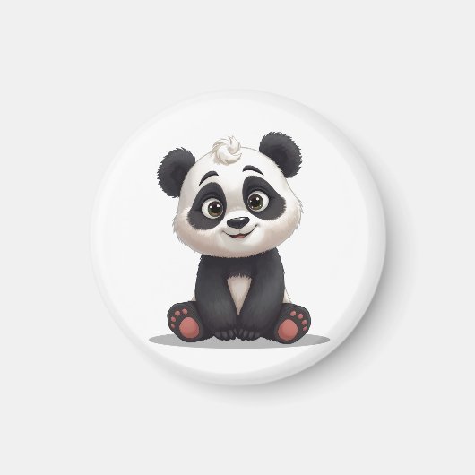 Sitzende Panda-Bär-Cartoon-Illustrationskunst Magnet (Vorne)