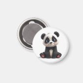 Sitzende Panda-Bär-Cartoon-Illustrationskunst Magnet (Vorderseite/Rückseite)