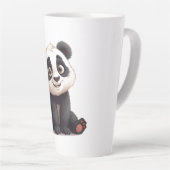 Sitzende Panda-Bär-Cartoon-Illustrationskunst Milchtasse (Rechte Ecke)