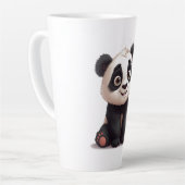 Sitzende Panda-Bär-Cartoon-Illustrationskunst Milchtasse (Linke Ecke)