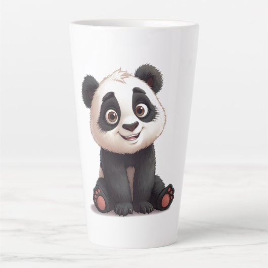 Sitzende Panda-Bär-Cartoon-Illustrationskunst Milchtasse (Vorderseite)