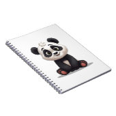 Sitzende Panda-Bär-Cartoon-Illustrationskunst Notizblock (Rechte Seite)
