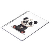 Sitzende Panda-Bär-Cartoon-Illustrationskunst Notizblock (Linke Seite)