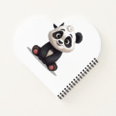Sitzende Panda-Bär-Cartoon-Illustrationskunst Notizblock (Rückseite)