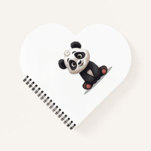 Sitzende Panda-Bär-Cartoon-Illustrationskunst Notizblock