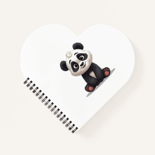 Sitzende Panda-Bär-Cartoon-Illustrationskunst Notizblock (Vorderseite)