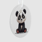 Sitzende Panda-Bär-Cartoon-Illustrationskunst Ornament (Vorderseite)