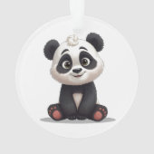 Sitzende Panda-Bär-Cartoon-Illustrationskunst Ornament (Rückseite)