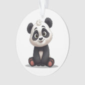 Sitzende Panda-Bär-Cartoon-Illustrationskunst Ornament (Vorderseite)