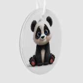 Sitzende Panda-Bär-Cartoon-Illustrationskunst Ornament (Vorderseite)