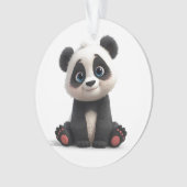 Sitzende Panda-Bär-Cartoon-Illustrationskunst Ornament (Vorderseite)