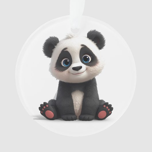 Sitzende Panda-Bär-Cartoon-Illustrationskunst Ornament (Vorderseite)