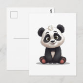 Sitzende Panda-Bär-Cartoon-Illustrationskunst Postkarte (Vorne/Hinten)