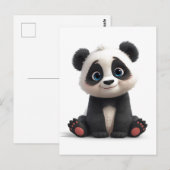 Sitzende Panda-Bär Cartoon-Illustrationskunst Postkarte (Vorne/Hinten)