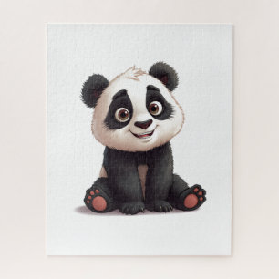 Sitzende Panda-Bär-Cartoon-Illustrationskunst Puzzle