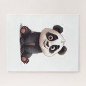 Sitzende Panda-Bär-Cartoon-Illustrationskunst Puzzle (Horizontal)