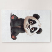 Sitzende Panda-Bär-Cartoon-Illustrationskunst Puzzle (Horizontal)