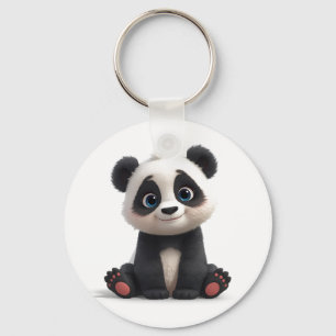 Sitzende Panda-Bär-Cartoon-Illustrationskunst Schlüsselanhänger