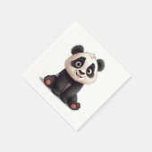 Sitzende Panda-Bär-Cartoon-Illustrationskunst Serviette (Ecke)