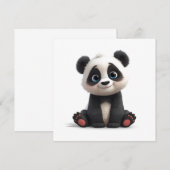 Sitzende Panda-Bär-Cartoon-Illustrationskunstkarte (Vorne/Hinten)