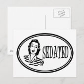 Sitzende Retro-Hausfrau Postkarte (Vorne/Hinten)