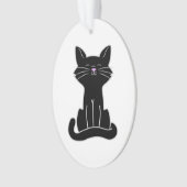Sitzende schwarze Katze Ornament (Vorderseite)