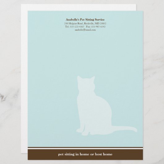 Sitzende Service-Gewohnheit des katzenartigen Briefbogen (Vorne/Hinten)