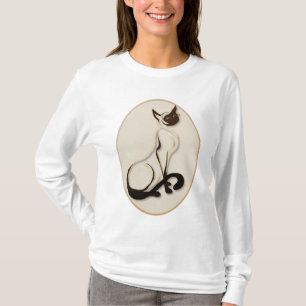 Sitzende siamesische Kitty-Shirts T-Shirt
