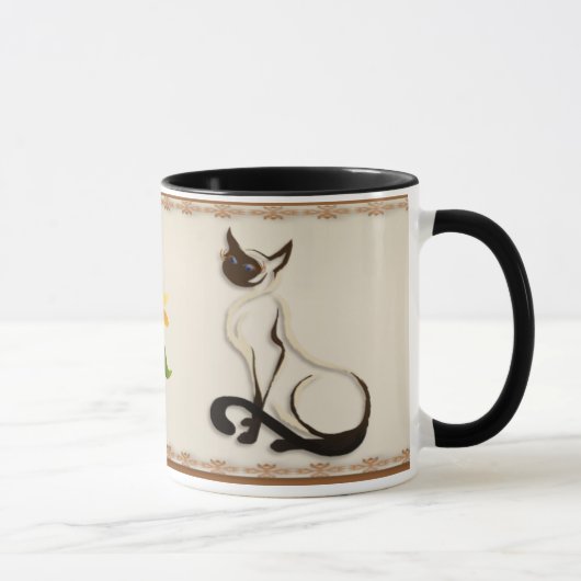 Sitzende siamesische Kitty-Tassen Tasse (Rechts)