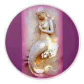 sitzende Steinmeerjungfrau Keramikknauf (Vorderseite)