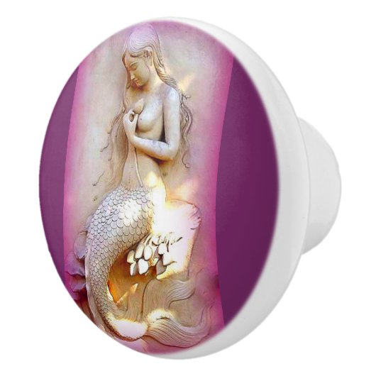 sitzende Steinmeerjungfrau Keramikknauf (Rechts)