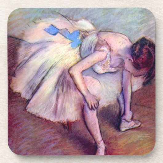 Sitzende Tänzerin von Edgar Degas, Vintage Ballett Getränkeuntersetzer (Vorderseite)