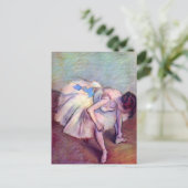 Sitzende Tänzerin von Edgar Degas, Vintage Ballett Postkarte (Stehend Vorderseite)